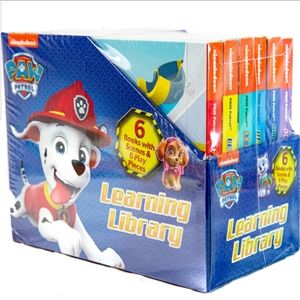 Paw Patrol Learning Library (6 Books with Scenes & 6 Play Pieces)